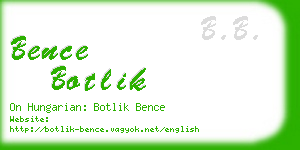 bence botlik business card